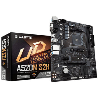 Gigabyte AM4 A520M S2H - DDR4/M.2/DP/HDMI/DVI/VGA/&micro;ATX