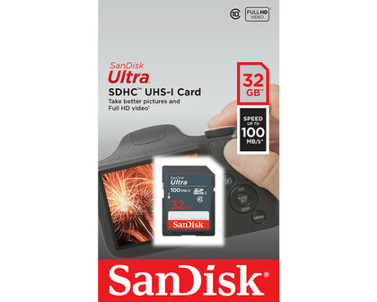SDHC Card 32GB Sandisk 100MB/s UHS-I U1 Ultra