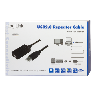 USB 2.0 A --&gt; A 10.00m Verlenging LogiLink + versterker