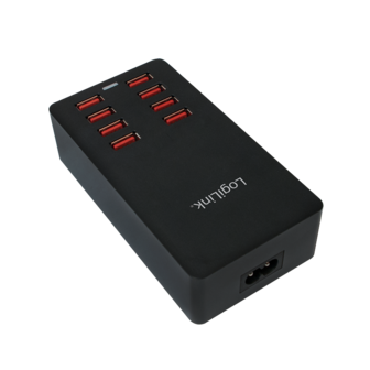 100V-240V 8xUSB 8000mA LogiLink Zwart