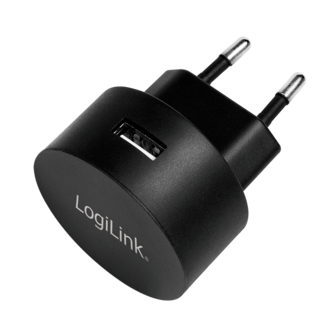 Lader 230V 1xUSB-A 10,5W LogiLink Zwart