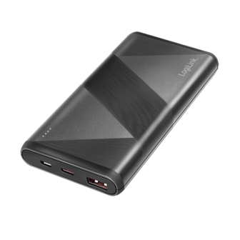 Power Bank 10000mAh LogiLink 1xUSB-C, 1xUSB-A Zwart