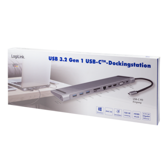 Docking Station Logilink USB-C, 100W, 4K, 11 Port