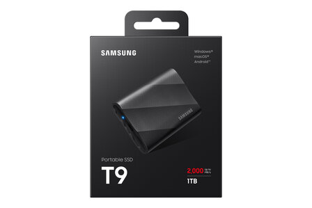 1TB Samsung T9 NVMe/Zwart/USB-C/2000/1950