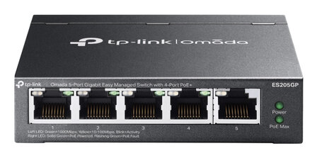 TP-Link - 5Port Managed 4x PoE+ 10/100/1000Mbps