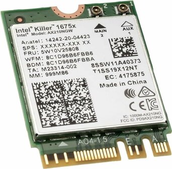 WIFI6E 2400Mbps - Intel Killer AX1675
