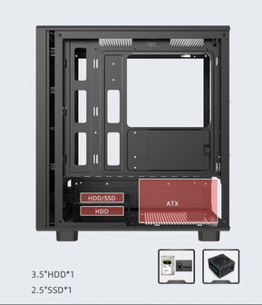 Power Train GC361020B - TG/USB3.0/Midi/&micro;ATX/Zwart
