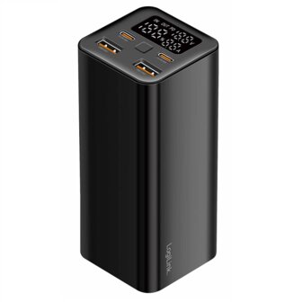 Power Bank 20000mAh LogiLink 2xUSB-C, 2x USB-A Zwart