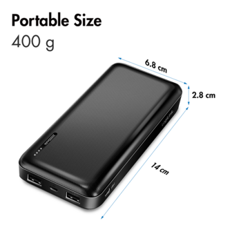Power Bank 20000mAh LogiLink 2x USB-A Zwart