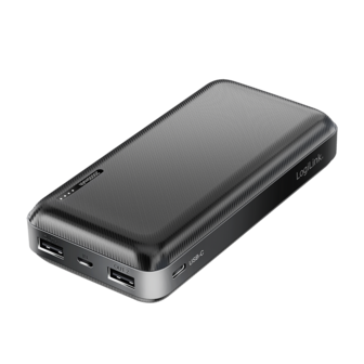 Power Bank 20000mAh LogiLink 2x USB-A Zwart