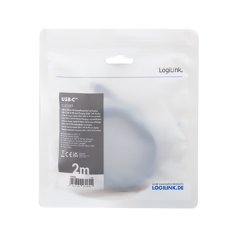 USB 2.0 C  USB-C 2.00m LogiLink Zwart, OLED display