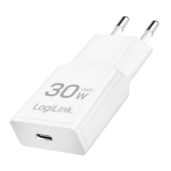 Lader 230V 1xUSB-C 30W LogiLink Wit (slim)