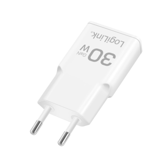 Lader 230V 1xUSB-C 30W LogiLink Wit (slim)