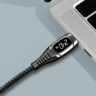 USB 2.0 C  USB-C 1.00m LogiLink Zwart, OLED display