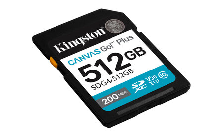 SDXC Card 512GB Kingston U3 V30 Canvas Go! Plus