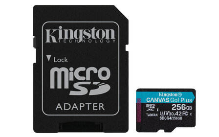 SDXC Card Micro 256GB Kingston U3 V30 A2 Canvas Go! Plus