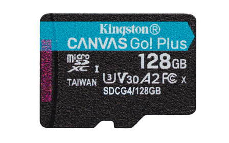 SDXC Card Micro 128GB Kingston U3 V30 A2 Canvas Go! Plus
