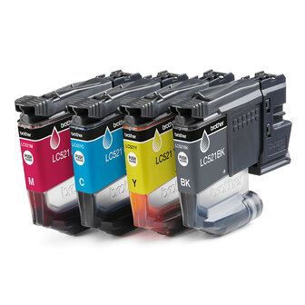 Brother LC-521VAL Value Pack 4x 500 pagina&acute;s (Origineel)