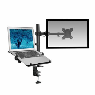 ACT AC8305 | Notebookstandaard tot 15.6" &amp; Monitorarm tot 32" | Zwart