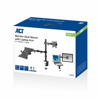 ACT AC8305 | Notebookstandaard tot 15.6" &amp; Monitorarm tot 32" | Zwart