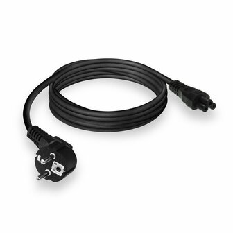 ACT AC3310 | Elektriciteitssnoer | 2 Meter | CEE7/7 naar C5 Stekker (3-Pin) | Zwart