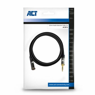 ACT AC3615 | 3.5mm Audiokabel | 2 Meter | Stereo Jack naar Jack | Zwart