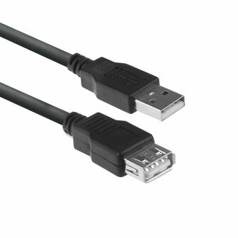 ACT AC3040 | USB 2.0 Kabel | USB-A naar USB-A | 1.8m | Zwart
