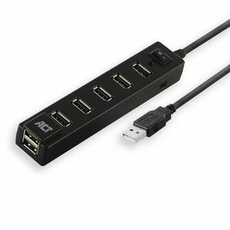 ACT AC6215 | USB 2.0 Interface Hub | 480 Mbps | Zwart