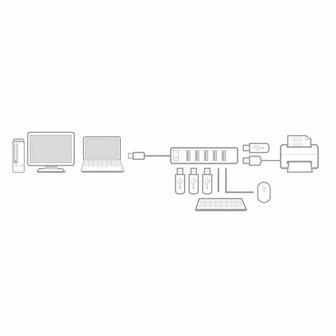 ACT AC6215 | USB 2.0 Interface Hub | 480 Mbps | Zwart