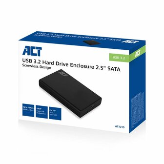 ACT AC1215 | 2,5" SATA HDD/SSD Behuizing | USB 3.2 Gen1 (5 Gbps)