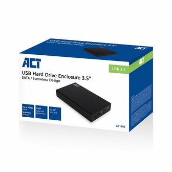 ACT AC1405 | 3,5" SATA HDD Behuizing | USB 3.2 Gen1 (5 Gbit/s) | Schroefloos Design