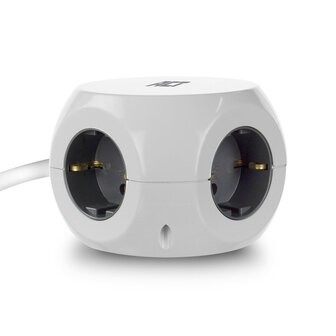 ACT AC2420 | Stekkerdoos Kubus | 3 Stopcontacten | USB-A &amp; USB-C | 30W | 1,5 m | Wit