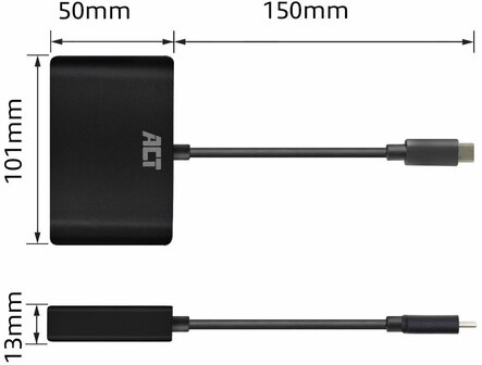 ACT AC7330 | Docking Station | USB-C | HDMI + VGA + USB | Zwart