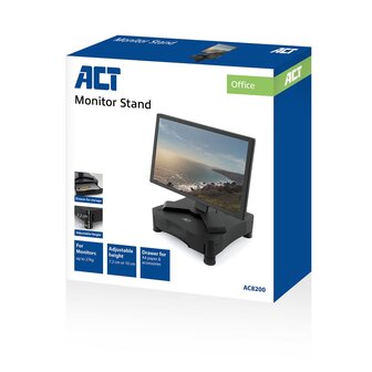 AC8200 Monitorstandaard met een lade, in hoogte verstelbaar