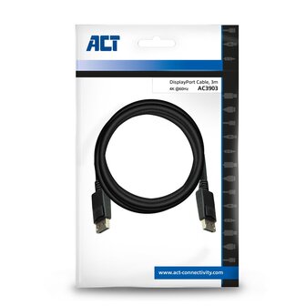 ACT 3 meter, DisplayPort aansluitkabel, 2x DisplayPort male connector
