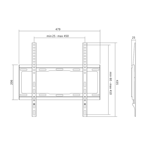 Wall mount LogiLink Fix 32"-55" 