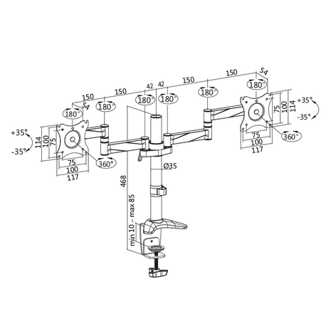 Desk Mount Dual LogiLink 13"-27" 