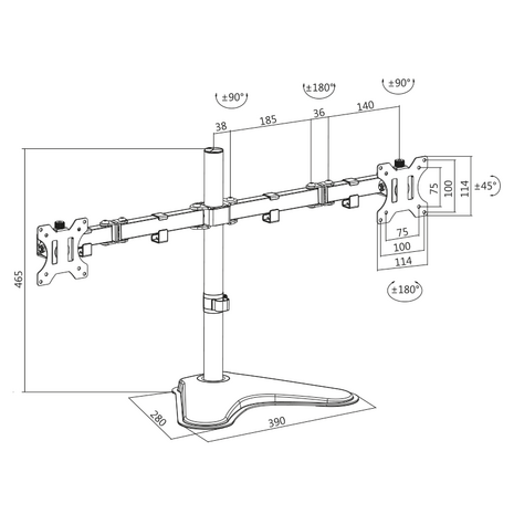 Desk Stand Dual LogiLink 13"-32" 