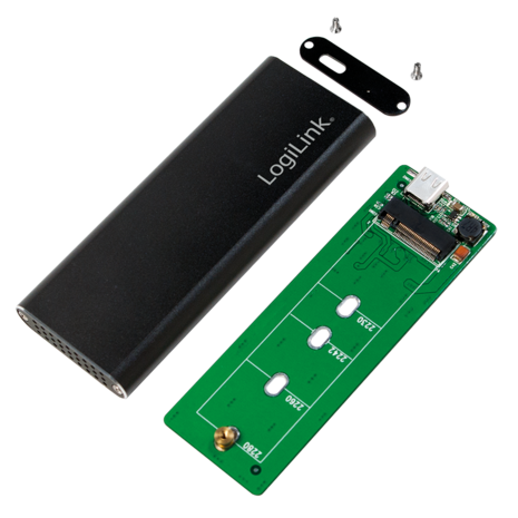 M.2 SATA Logilink SSD-behuizing USB3.1-Gen2/Zwart