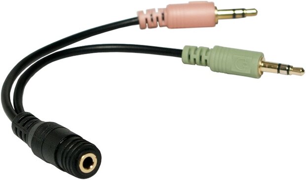 Audio Adapter 3.5 mm (F) -> 2x 3.5 mm (M) LogiLink