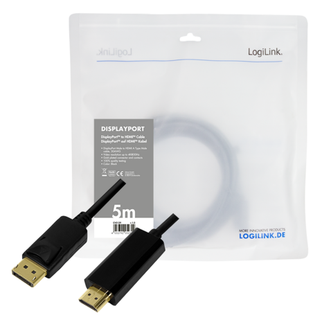 DisplayPort 1.2 --> HDMI 2.00m 4K/30Hz LogiLink