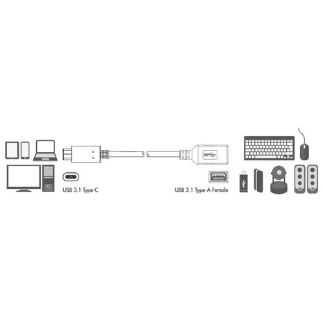 Adapter USB-C (M) --> USB 3.0 (F) LogiLink