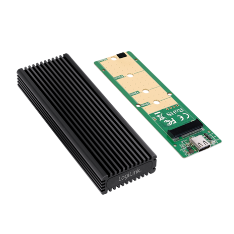 M.2 PCIe NVMe Logilink SSD-behuizing USB-C / Zwart