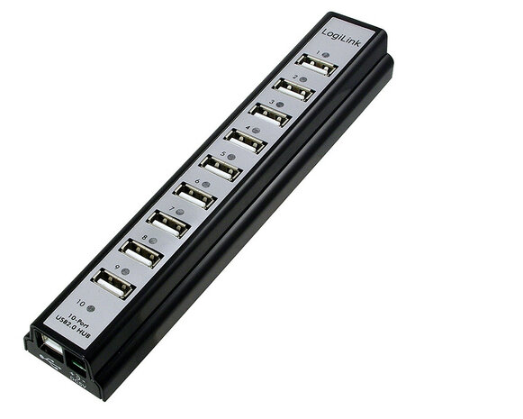 LogiLink 10 Port, USB-A 2.0 actief