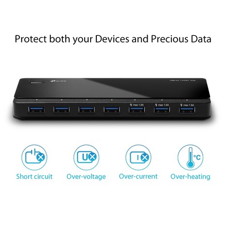 TP-Link 7 Port, USB-A 3.0 actief