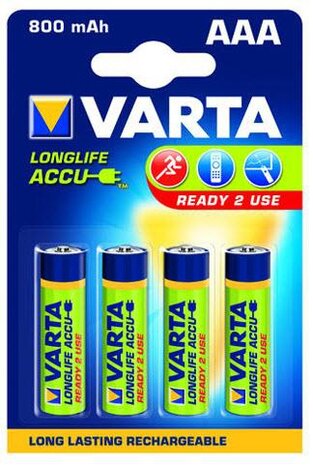 AAA Varta 800mAh NiMH 4 stuks blisterverpakking