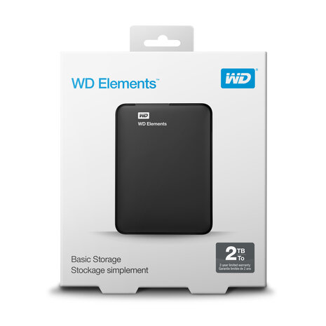 2,0TB WD Elements Portable 2,5"/Zwart/USB 3.0