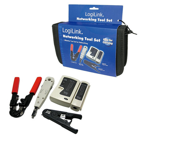 LogiLink Netwerk Tool-Kit incl. Tas - 4 delig