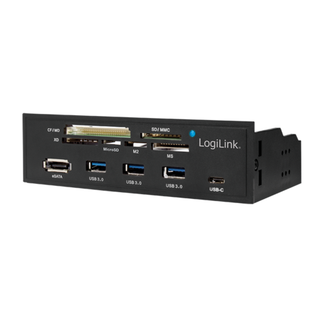 Front Panel 5.25" 3xUSB 3.0,USB-C,eSata,CardReader