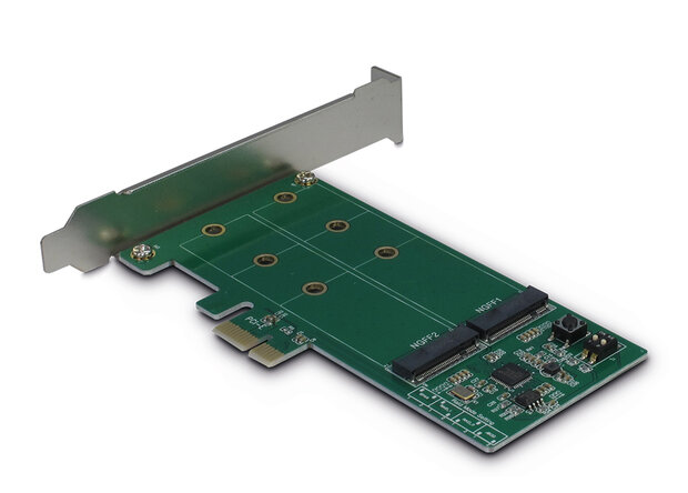 Adapter PCIe LP --> 2x M.2 SATA Inter-Tech KCSSD4